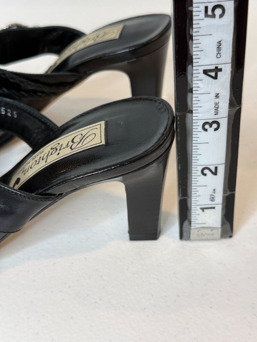 Brighton Raven Black Leather Horsebit Mule Heels Size 5 - Picture 6 of 8